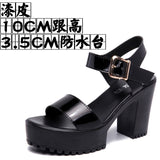 Breakj And Thick Waterproof Table Sandals Women High Heel With Heel Toe Model Show Shoes Buckle With Fish Mouth Sandals Shoes
