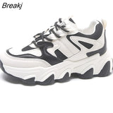 Women Sneakers Fashion Mesh Chunky Sneakers Vulcanized Shoes Summer Comfortable Thick Sole White Dad Flats Platform