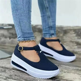 Single Shoes 2023 Spring And Summer New Slope Heel Thick-Soled Sneakers Size 43 Women's