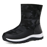 Breakj Snow Boots Women With Velvet Thick Cotton Shoes 2025 Winter New Zipper Thick-Bottomed Warm Cotton