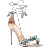 Breakj Butterfly 2025 New Butterfly Cross-Tie With Fine Heel Sandals Female Fish Mouth Open-Slip