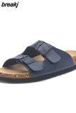2023 New Summer Beach Cork Slippers Casual Double Buckle Non-slip Clogs Slides Women Slip on Flip Flop