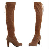 Breakj Large-Size New Long-Singing Women With Sharp-Headed Knee Boots After Tied Knight Boots For Long-Term