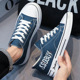 Breakj Men's Shoes 2025 Trend New Casual Trend Men's Low-Bottom Sports Thick-Soled Youth Canvas