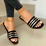 Female Summer 2023 New Soft Bottom Flat Roman Fairy Wind Beach Shoes Summer Plus Size Women's Shoes