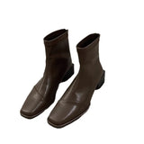 Heel Square Head Thin Boots Ankle Boots Women's Shoes 2024 New Autumn And Winter Korean Small Ankle Boots Martin