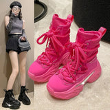 Breakj Bottom Martin Boots Female Autumn Winter Popular New Station Locomotive Boots Female Boots Cartoon Korean Version High Help Ankle