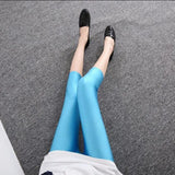 Sexy Solid Candy Neon Leggings Spandex Women's Capris Stretched Jeggings Dancing Pant Fitness