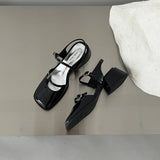 Square Toe Summer Sandals Women Thick High Heels Shoes Ladies Mary Janes Pumps Luxury Designer Female Slingbacks