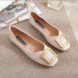 Breakj Red Fashion Light Mouth Bean Shoes 2023 Spring And Autumn New Women's Shoes Low-Heeled Comfortable Leisure Single Shoes Small Leather