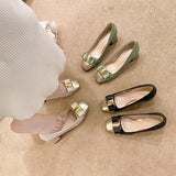 Head High Heels Female 2024 Spring And Autumn New Korean Version Fashion Shallow Thick Heel Pedal High Heel Single