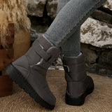 Breakj Warm Large Size Lady Snow Boots Women Magic Stick Waterproof High-Top Shoes