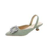 Breakj Sandals Women 2025 New Summer Drill Side Buckle Fairy Wind After The Air Fine Heel Tip Single