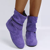 Medium Tube Buckle Women's Boots Autumn And Winter Ankle Boots Large Size Women's Boots Womens