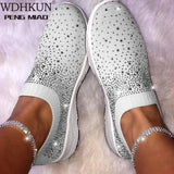 Bling Sneakers Women Sock Shoes Winter Sneakers For Woman Casual Shoes Ladies Slip On Flats Shoes Female Vulcanize