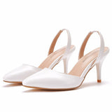 Breakj Cm Light-Mouthed Pointed Sandals White Fine Heel Size Wedding Shoes Wedding Dress Wedding Shoes Wedding