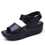 New Summer Women's Sandals PU Thick-Soled Muffin Large Size Sandals Fashionable Female Students Casual