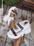 Breakj Sports Sandals Women Wear 2025 New Summer Drill Thick Bottom Magic Stick Soft Bottom Roman Beach