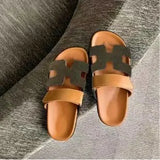 Breakj Summer New Thick-Bottomed Cool Slippers Large-Size Magic Sticker Wear Casual Women's