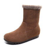 Breakj Snow Boots Women's New Short Barrel Krainian Winter Flat Bottom Anti-Slip Thick Velvet Sleeve High Cotton