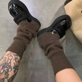 And Winter Lolita Pile Jk Pure Color Socks Cover Soft Waxy Warm Folding Leg Boot Cover Pile Leg