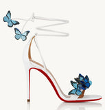 Breakj Butterfly 2025 New Butterfly Cross-Tie With Fine Heel Sandals Female Fish Mouth Open-Slip