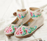 Breakj Heels Single Shoes Dance Shoes Embroidered Cloth Shoes Inside The High Slope And Spring And Autumn Women's Shoes Ethnic