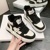Breakj Shoes Women Plus Velvet Warm Thick-Soled Shoes 2025 Winter New Korean Version Of Casual Sports Shoes