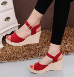 Summer New Open-toed Fish Head Fashion Waterproof Platform Waterproof Platform High-heeled Wedge Sandals Women's