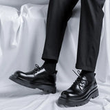 Breakj Shoes Men Low Bang Martin Boots Thick Platform Work Shoes British Couples Casual Cool Black Little Leather Shoes
