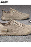 Men Shoes fashion Canvas Loafers Breathable Autumn lace up comfortable Casual Shoes Outdoor Men Sneakers