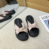 Breakj Bottom Cross-Wave Point Slippers Women 2026 Spring And Summer New Wearing Loose Cake Word Fashion Cold
