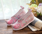 Breakj Shoes Hanfu Shoes Ancient Style Female Embroidered Cloth Shoes Inside The Raised Head Ancient Costume Shoes Cloth Shoes