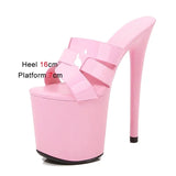 Stage Sandals Summer Model Extreme High Heels 16CM Women Thick Platform Slippers Europe And America Strip Show