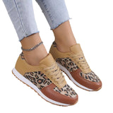 Breakj New Thick-Bottomed Leopard Lace Casual Sneakers Women's Large Size Low-Top Single-Shoe Running