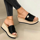 Breakj Size Thick Bottom One Word Slipper Female Womens Slippers Slope With Pine Cake Thick Bottom Cool Drag Female