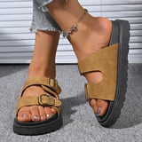 Breakj Summer New One-Legged Retro-Soled Sandals Belt Buckle Fashion Bhikeen