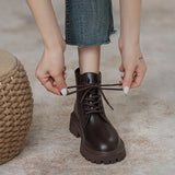 Boots Women's Boots 2024 New Spring And Autumn Single Boots With Thick Soles Retro English Style Short Boots Fashion