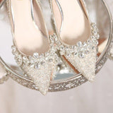 Breakj High-Heeled Wedding Shoes Women's Crystal Bridal Shoes Fine Heel High-End Feeling Not Tired Wedding Dress Show Two Bridesmaid