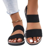Flat-Bottomed Fairy Sandals Women 2025 New Round Head Out-And-O-Word Flat Beach Cool Slippers
