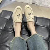 Summer New Sweet Women's Flat Shoes Bean Shoes Autumn Lazy Solid Color Round Head Single Shoes Women's 42 Plus Size