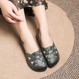 Soft Leather Mother Shoes Hollow Out Women's Casual Single Shoes Beef Tendon Soft Sole Comfortable Old Man Sandals Wenzhou Women's