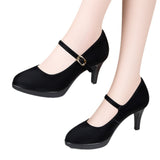 Model Catwalk Cheongsam High Heels Women's Waterproof Table Fine Heels Wine Red Pointed Shallow Mouth Professional Work
