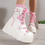 Breakj Thick Bottom Boots 2025 New Punk Locomotive Mid Boots Girl Cute Spice Girl
