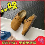 Breakj Bottom Lazy Man Bag Head Slippers Women 2025 Spring New Half-Slipper Belt Buckle Single Shoes In