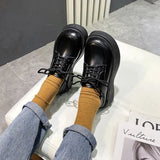Wind Thick Sole Single Shoes Shoes Spring Summer And Autumn Jk Uniform Shoes Shallow Mouth Mary Jane Double Buckle Belt Student