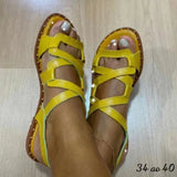 Outer Strap Wrapped Around Rivet Sandals Women Flat Beach Cool