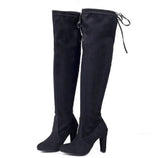 Breakj Large-Size New Long-Singing Women With Sharp-Headed Knee Boots After Tied Knight Boots For Long-Term