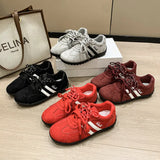Breakj Thick-Bottomed Forrest Shoes Women 2025 Korean Version Of The New Round Head Solid Color Lace Casual Single Shoes Hot Fashion Women's