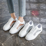 Breakj New Sleet Small White Shoes Women Thick Sole Lace Single Shoes Fashion Casual Board